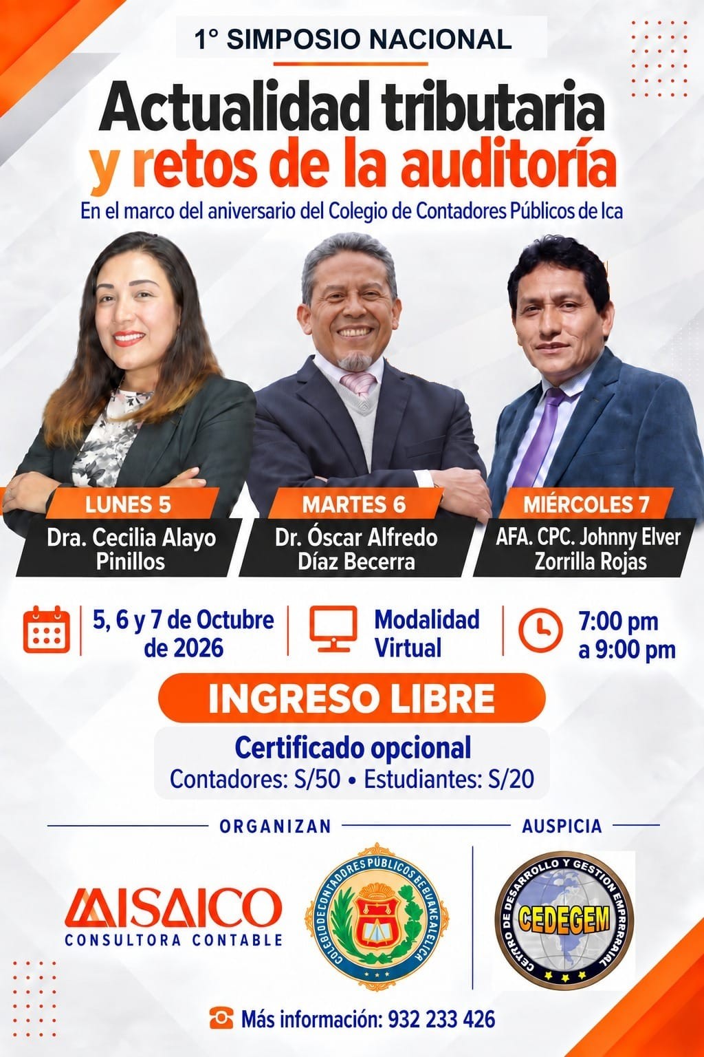 Flyer del simposio de octubre